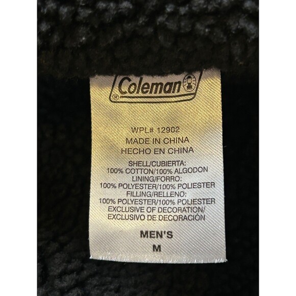 Coleman Workwear Jacket Men's Medium Green Sherpa Lined Outdoor Camping Jacket - Picture 8 of 8